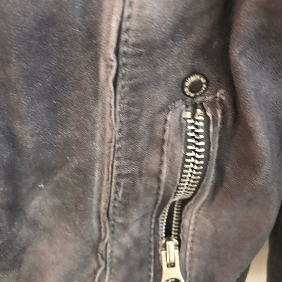 M.O.D distressed grey leather jacket‎ - Picture 3 of 10